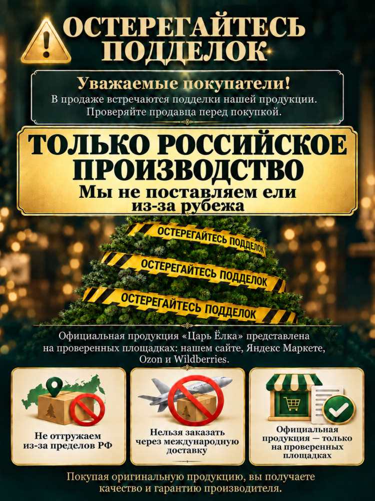 Ель искусственная Царь Елка Альтаир кристальный с освещением, ягодами и шишками 210 см